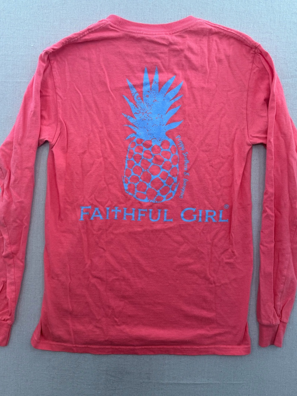 Simply Southern Coral Long-Sleeve Crewneck Shirt
